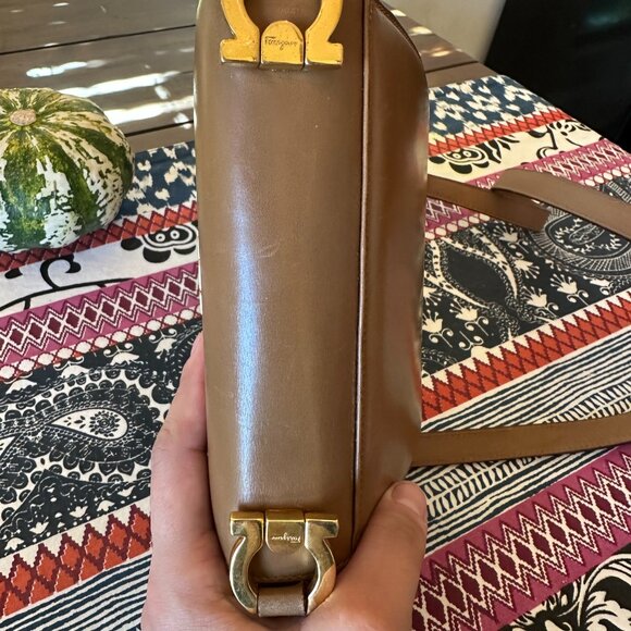 Salvatore Ferragamo Gancini Mini Tan Crossbody - Picture 7 of 15